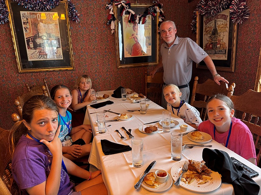 Discovers enjoyed lunch at Rose Villa during the Ormond Beach Historical Society camp, organized by restaurateur Patrick Sullivan (top right). Courtesy photo