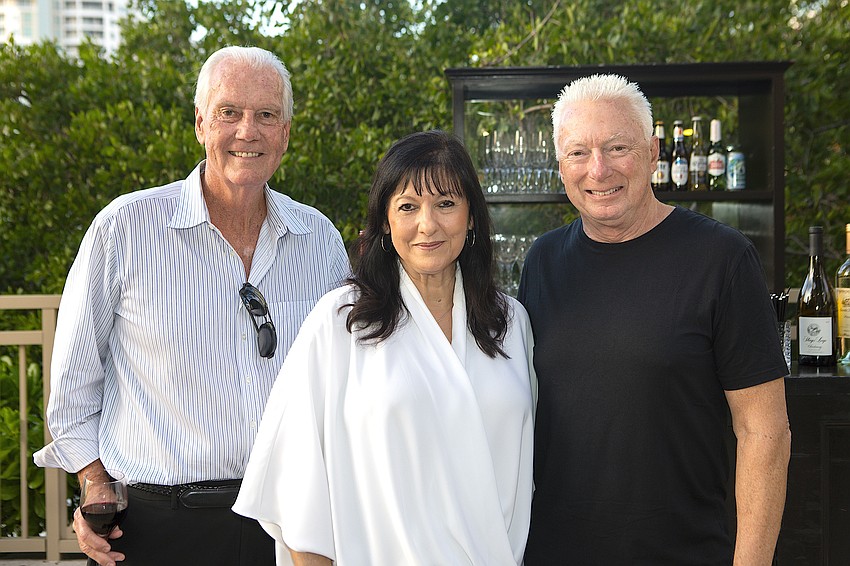 Tania Castroverde Moskalenko with Sarasota Performing Arts Foundation board member Jim Travers (left) and Bay Park Conservancy Founding CEO AG Lafley. Tania Castroverde Moskalenko with Sarasota Performing Arts Foundation board member Jim Travers (left) and Bay Park Conservancy Founding CEO AG Lafley.