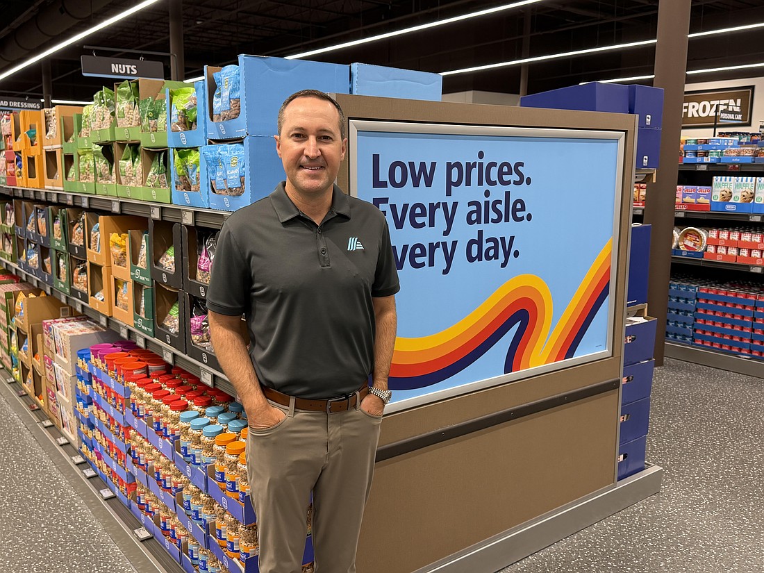 Aldi Regional Vice President JR Perry at the 777 N. Market St. store that ceremonially opens June 18.