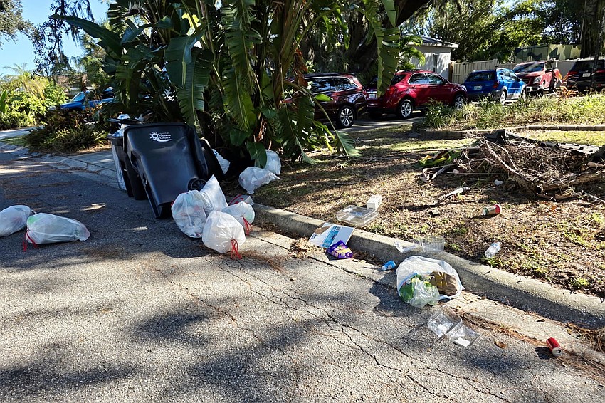 Plantation Oaks residents complain that trash and trash bins are often left on the curb at the short-term rental property in the neighborhood. Plantation Oaks residents complain that trash and trash bins are often left on the curb at the short-term rental property in the neighborhood.