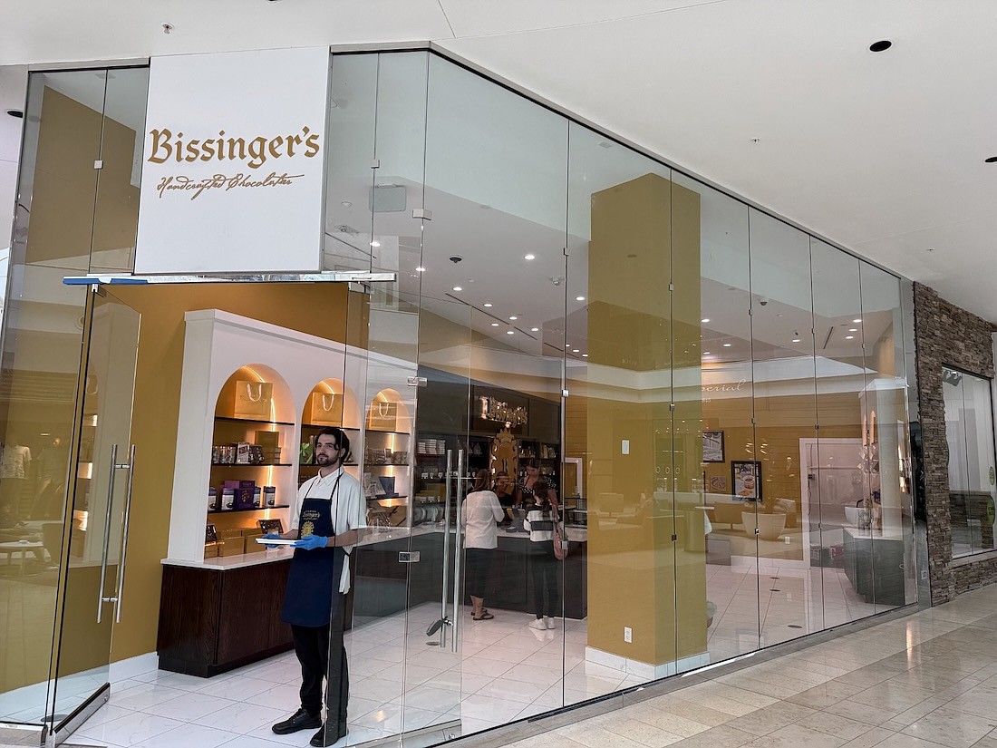 Bissinger's Handcrafted Chocolatier is inside The Mall at University Town Center, near Saks and the Apple store.