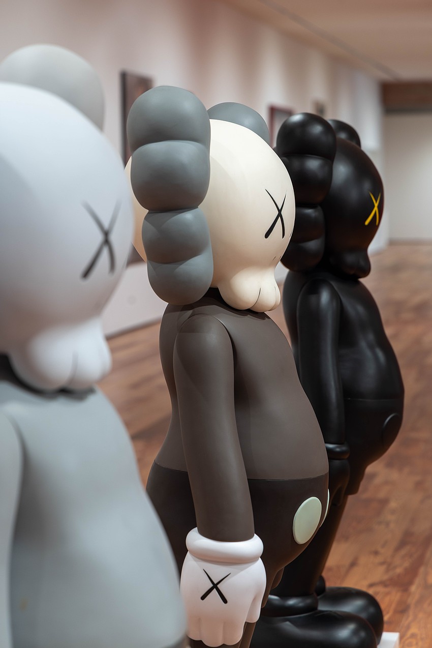 A close-up of the artist KAWS' 