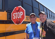 The School District of Manatee County Bus Attendant Rolando Giz and Bus Driver Richard Dymond said community members need to be more mindful of passing buses, especially when the stop sign is out, as it puts the students at risk on busy roads.