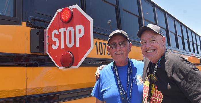 The School District of Manatee County Bus Attendant Rolando Giz and Bus Driver Richard Dymond said community members need to be more mindful of passing buses, especially when the stop sign is out, as it puts the students at risk on busy roads.