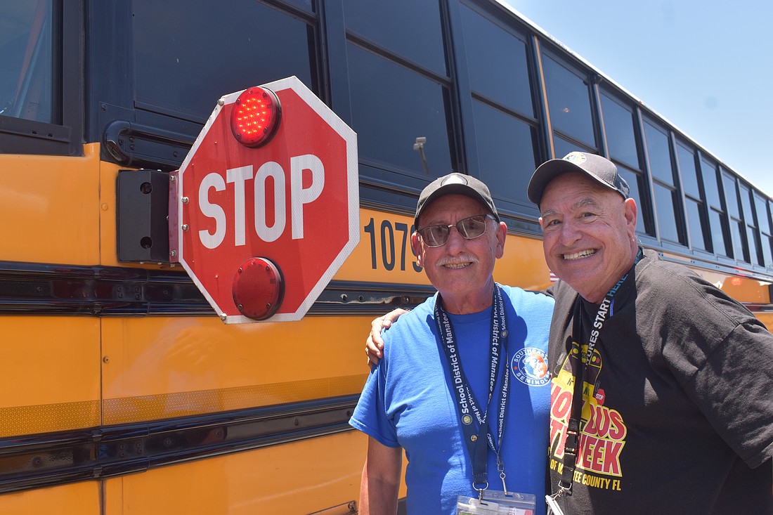 The School District of Manatee County Bus Attendant Rolando Giz and Bus Driver Richard Dymond said community members need to be more mindful of passing buses, especially when the stop sign is out, as it puts the students at risk on busy roads.