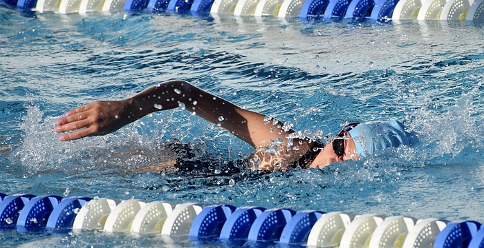 During a drop-in practice, 11-year-old Cara Johnston swims at the Lakewood Ranch YMCA. Head swim coach Jack Belshe said the Hurricanes have around 35 members, as of June 18, following their May 4 launch.