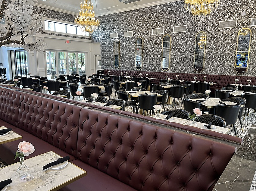 The dining room in the Sugar Factory, 4910 Big Island Drive, shown shortly after it opened in March 2023.
