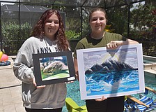 Scarlett and Amelia Evancic express art through various mediums, including pencil, paint, photography, digital art, cardboard and more.