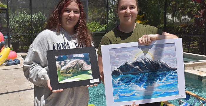 Scarlett and Amelia Evancic express art through various mediums, including pencil, paint, photography, digital art, cardboard and more.