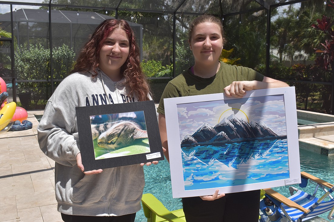 Scarlett and Amelia Evancic express art through various mediums, including pencil, paint, photography, digital art, cardboard and more.