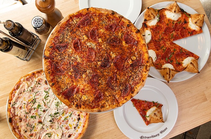 The pizzeria offers mostly 13-inch and a handful of 8-inch pies.
