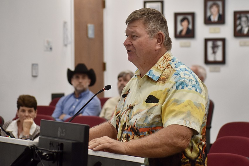 Mike Harrison attends the Manatee County land use meeting June 4 to speak about the comprehensive plan amendments.