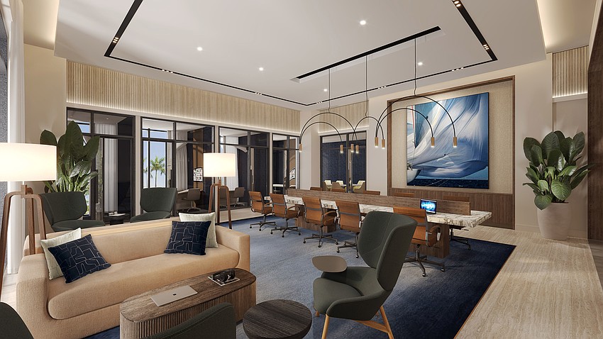 The Hyatt Centric hotel will include co-work space as shown by this rendering.