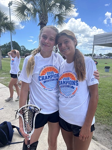 Matanzas lacrosse players Trinity Johnston and Addison Alred won the girls high school championship with the Miami Chaos at the Father's Day Invitational lacrosse tournament in Palm Coast. Courtesy photo
