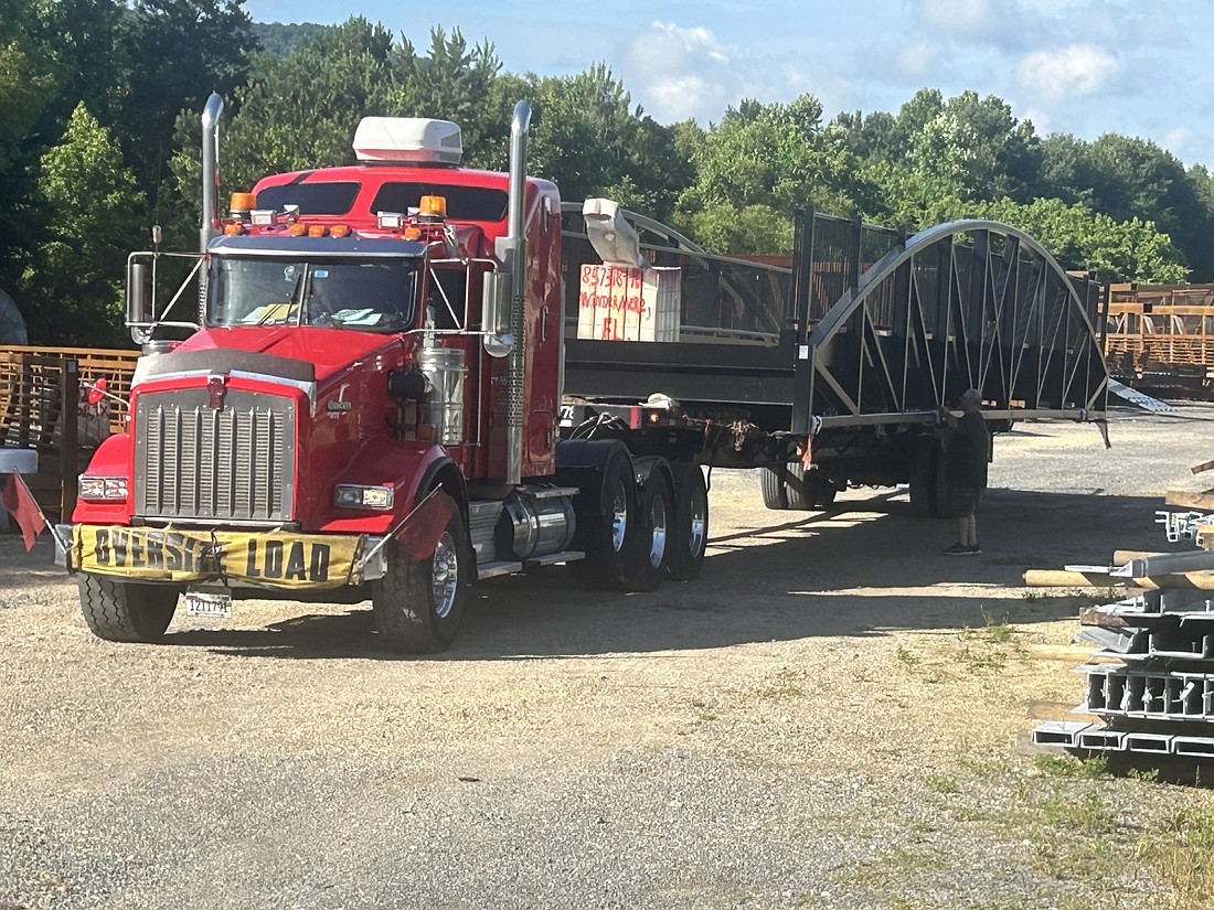 The wait was over as the Ward Trail pedestrian bridge was delivered Monday, June 15.
