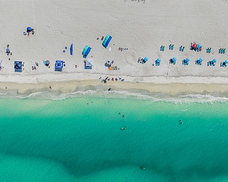 An aerial view of Holmes Beach on Anna Maria Island.