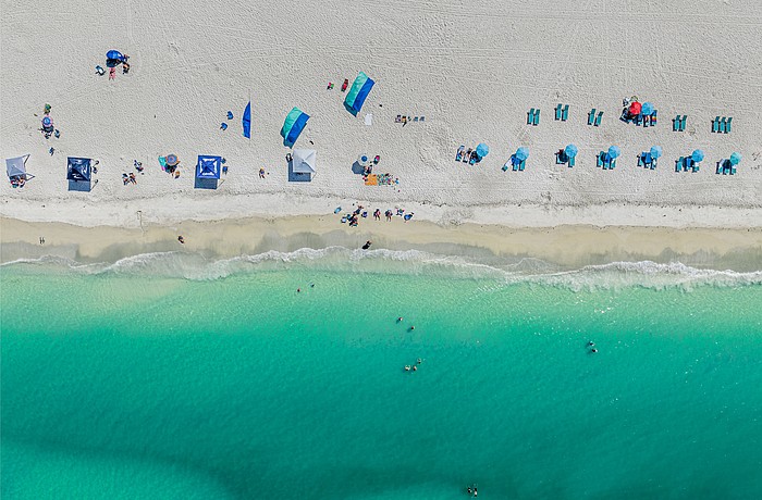 An aerial view of Holmes Beach on Anna Maria Island.