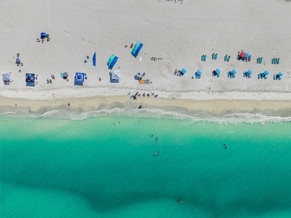 An aerial view of Holmes Beach on Anna Maria Island.