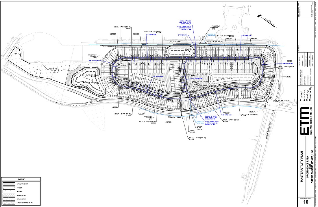 The master utility plan for Prominence Park.