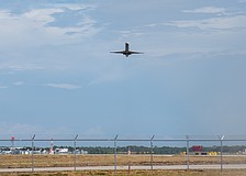 An American Airlines flight takes off from Sarasota-Bradenton International Airport runway 32 Wednesday, June 24.