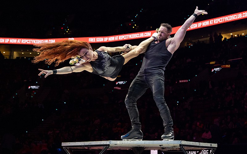 Duo Transcend, made up of "America's Got Talent" finalists Mary Wolfe-Nielsen and Tyce Nielsen, bring their roller-skating and trapeze artistry to the Summer Circus Spectacular at The Ringling.