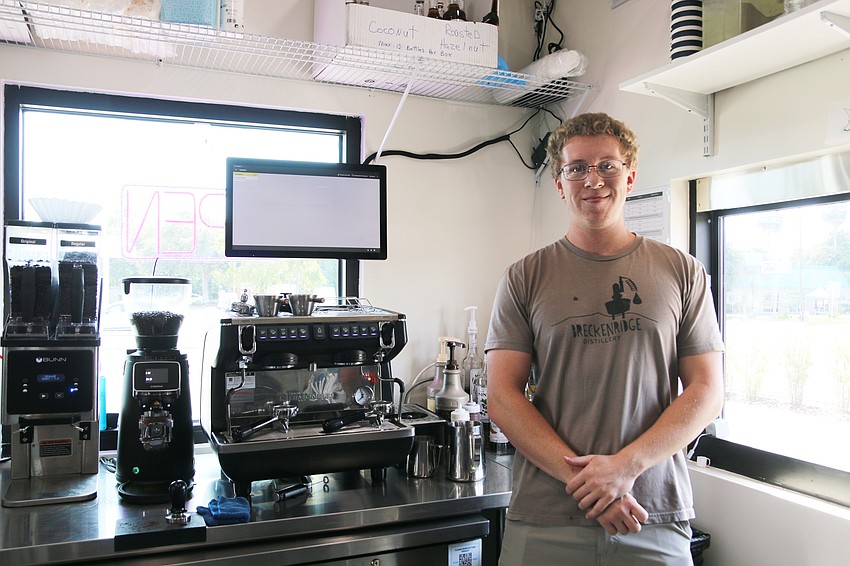 Abrien Sundell started working as a barista in his family's cafe in 2021. Photo by Jarleene Almenas