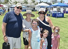 Gary St. Clair, his wife Elizabeth St. Clair, granddaughter Avianna Pereira, 7, daughter Allison Pereira, and granddaughters Adley Pereira, 5, and Amelia Pereira, 6, enjoy Sarasota Key Quest Fest.