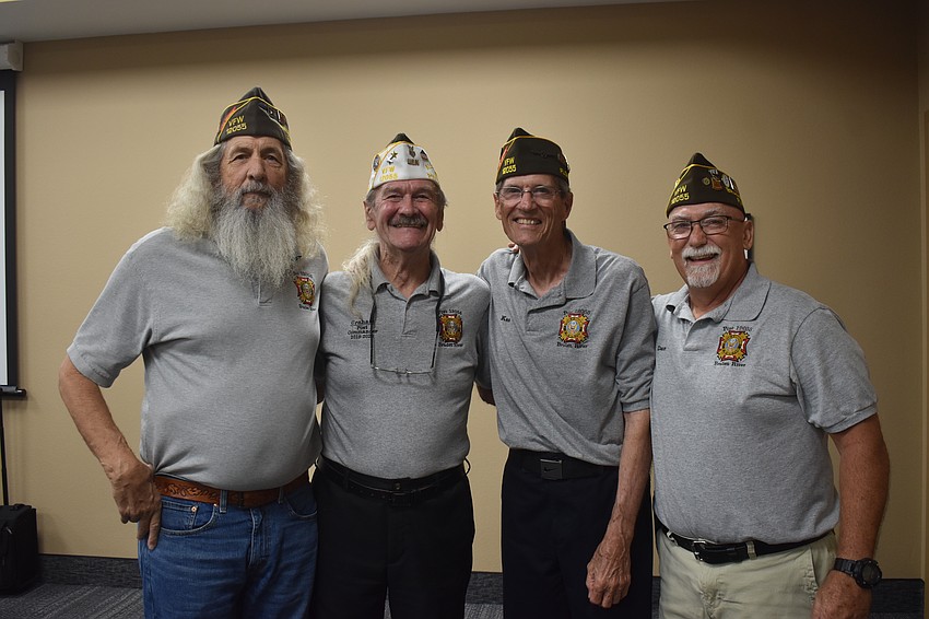Braden River Veterans of Foreign Wars Post 12055 members Bill Jackson, Graham Ellis, Ken Green and Post Commander Dave Daily did not stop serving their countries when they left the military.