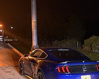 Florida Highway Patrol says it clocked this Ford Mustang GT at 142 mph on Interstate 75 late Friday.