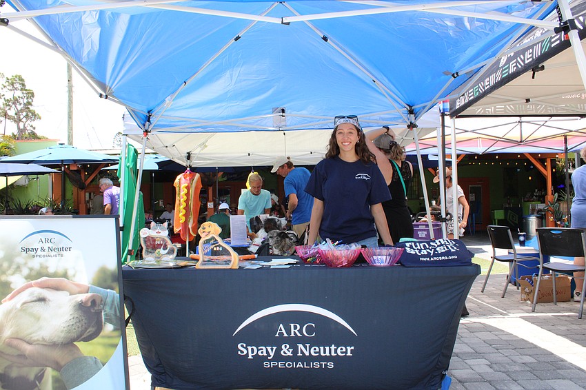 Christina Antoniou, with the Arc Spay & Neauter tent.