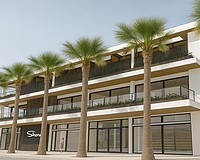A rendering of the planned Shore restaurant, boutique, cafe and residential space as viewed from Boulevard of the Presidents on St. Armands Circle.