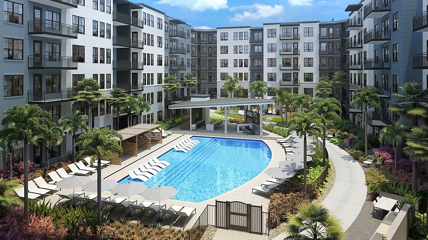 Amenities at Sarasota Square Apartments will include a pool, fitness center, coworking lounge and golf simulator, among others.