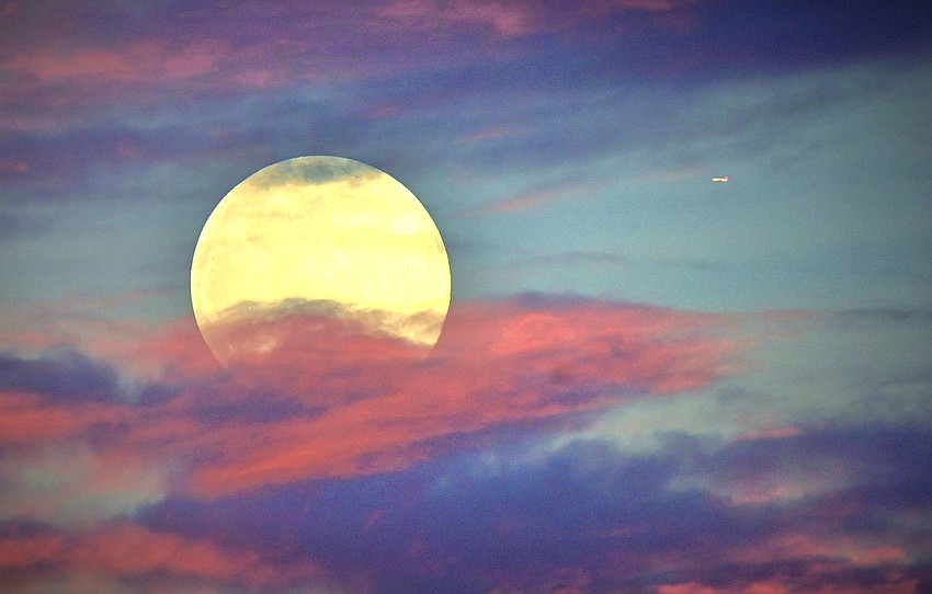 Gordon Silver took this photo of a full Wolf Moon rising over Del Webb just after sunset.