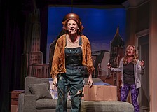Kelsey Stalter teaches Katharine McLeod how to live in the moment in Florida Studio Theatre's "Dog Mom."