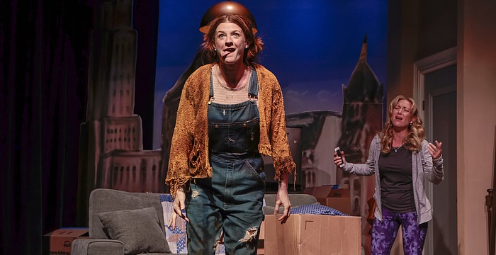 Kelsey Stalter teaches Katharine McLeod how to live in the moment in Florida Studio Theatre's "Dog Mom."