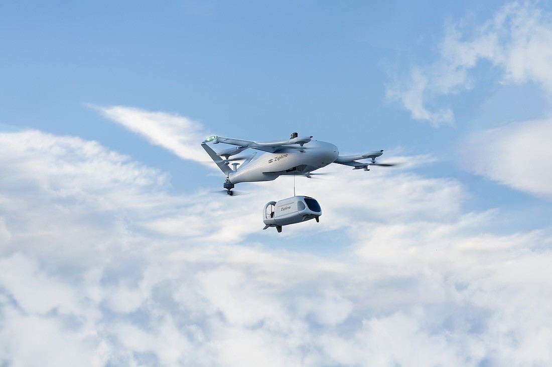 Contactless delivery service Zipline will deliver prescriptions, medical supplies and lab samples between BayCare facilities and to patients' homes via electric drones.