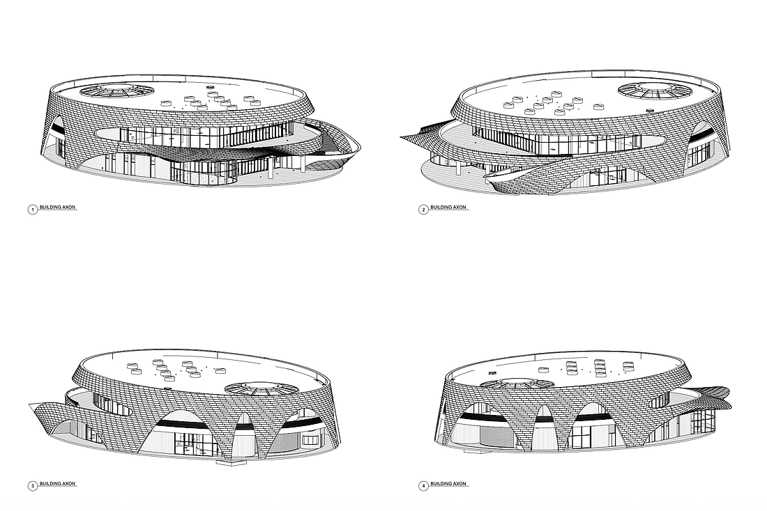 The city of Jacksonville has applied for a permit to build a two-story pavilion at Shipyards West park on the Downtown Northbank. The design of the pavilion is shown in the permit application.