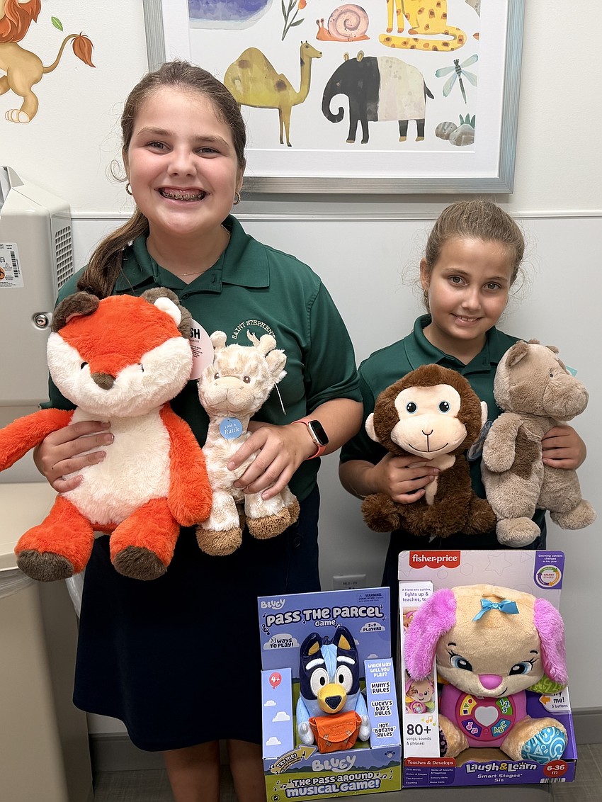 Yara and Natalia Alokeh are getting involved in philanthropy at an early age. They helped with a toy drive in May. The toys were delivered to the Sarasota Memorial Hospital ER in Lakewood Ranch to comfort pediatric patients. Yara and Natalia Alokeh are getting involved in philanthropy at an early age. They helped with a toy drive in May. The toys were delivered to the Sarasota Memorial Hospital ER in Lakewood Ranch to comfort pediatric patients.