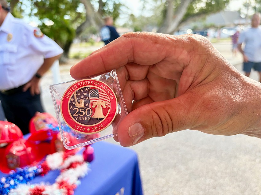 The Town of Longboat Key created anniversary souvenir coins for attendees to remember the Freedom Fest that coincided with the country's 250th anniversary.