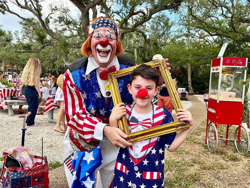 Chucko the Clown brought smiles to many faces at Freedom Fest, including 5-year-old Jack Helme.