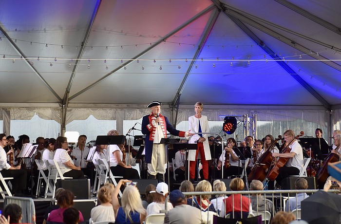 The Pops Orchestra of Sarasota and Bradenton performs on the second stage.