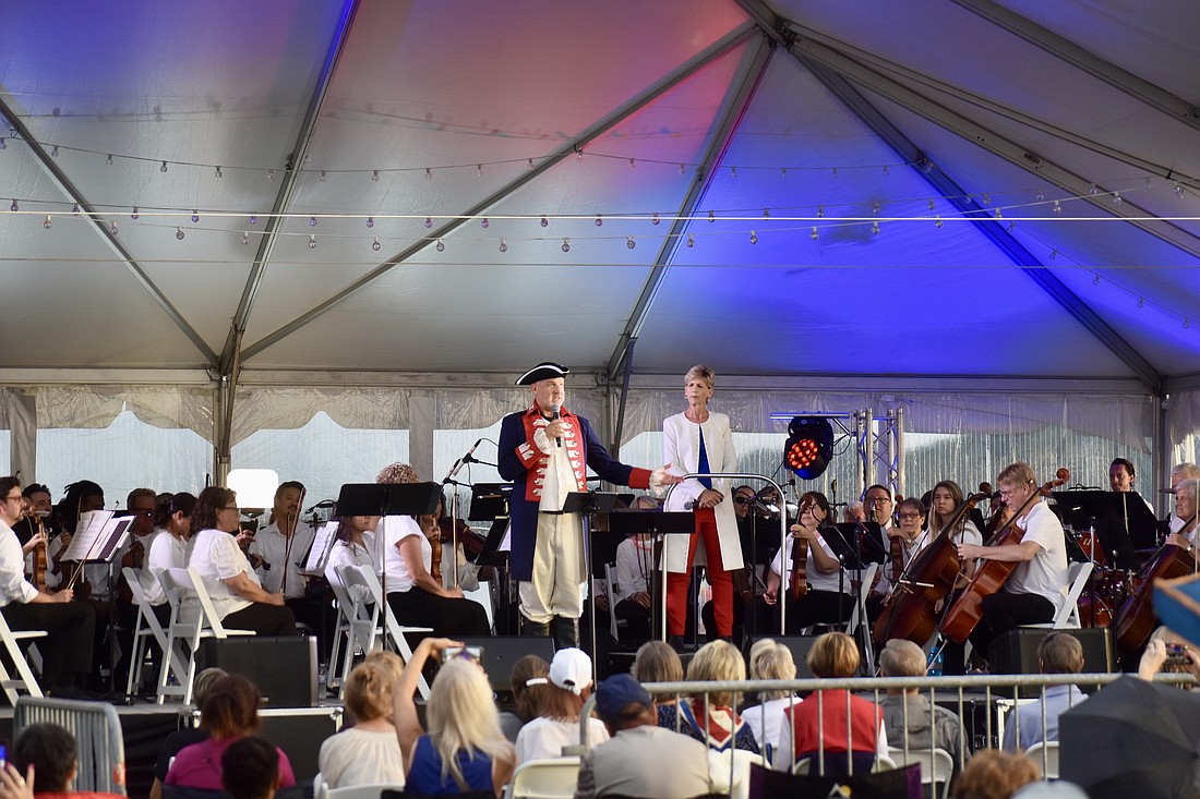 The Pops Orchestra of Sarasota and Bradenton performs on the second stage.