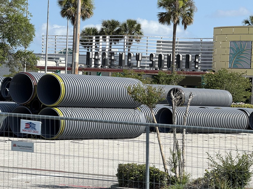 Infrastructure pipes are stacked up near the front of Regency Square Mall as Blackwater Development prepares for work to redevelop acreage at the corner of the property into outparcels for retailers, restaurants and services. Infrastructure pipes are stacked up near the front of Regency Square Mall as Blackwater Development prepares for work to redevelop acreage at the corner of the property into outparcels for retailers, restaurants and services.