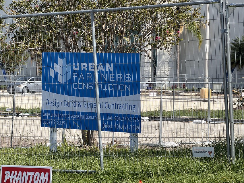 Urban Partners Construction Design Build & General Contracting put up a sign behind the fencing that indicates it will be working on the project. Urban Partners Construction Design Build & General Contracting put up a sign behind the fencing that indicates it will be working on the project.