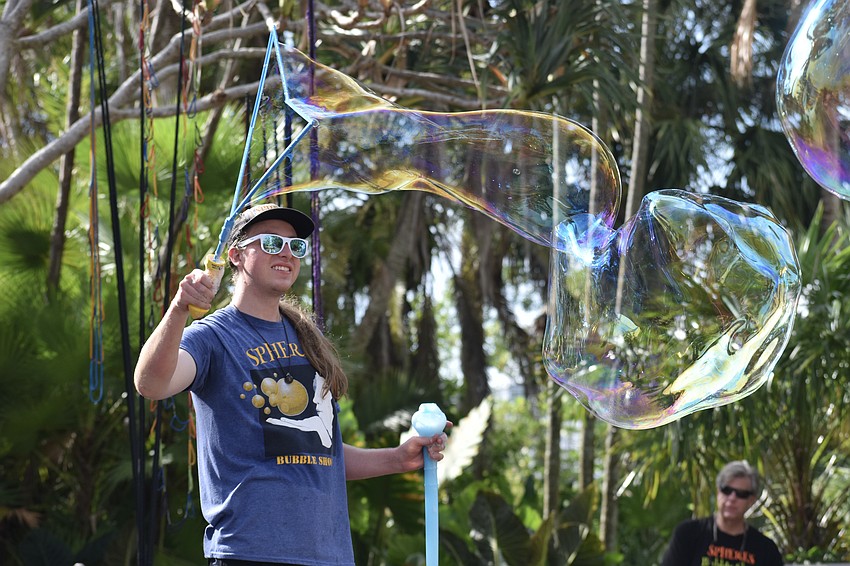 Blaise Ryndes of Spheres Bubble Show provided his giant bubbles.