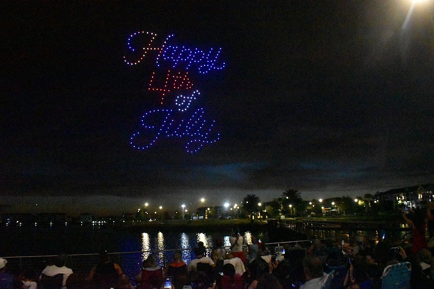 Star-Spangled Spectacular at Waterside Place concludes with a drone show.