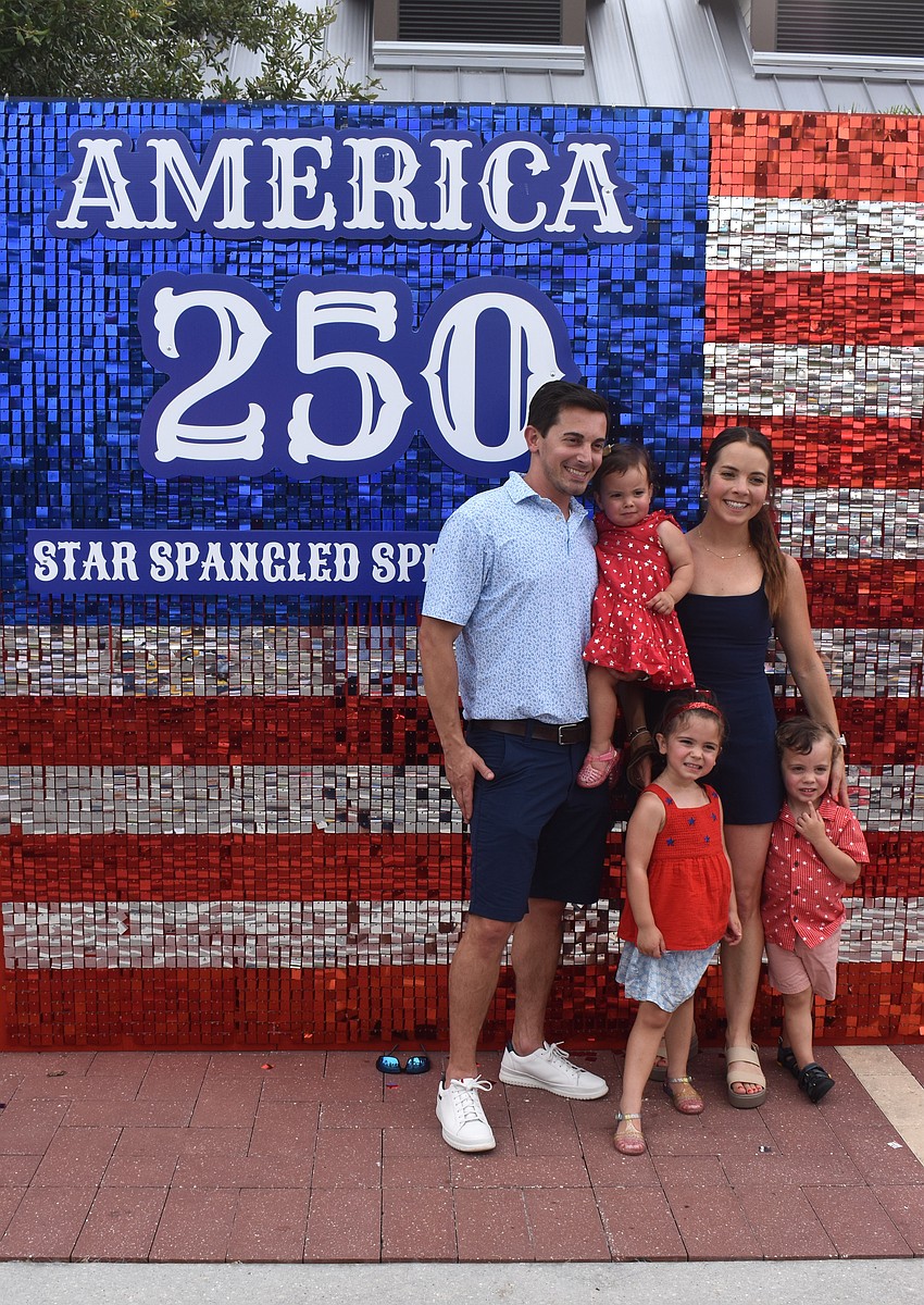 The Pappas family — Mark, 1-year-old Carmela, Rebecca, 5-year-old Giuliana and 3-year-old Nico — had a blast spending their first Fourth of July in Lakewood Ranch at Waterside Place.