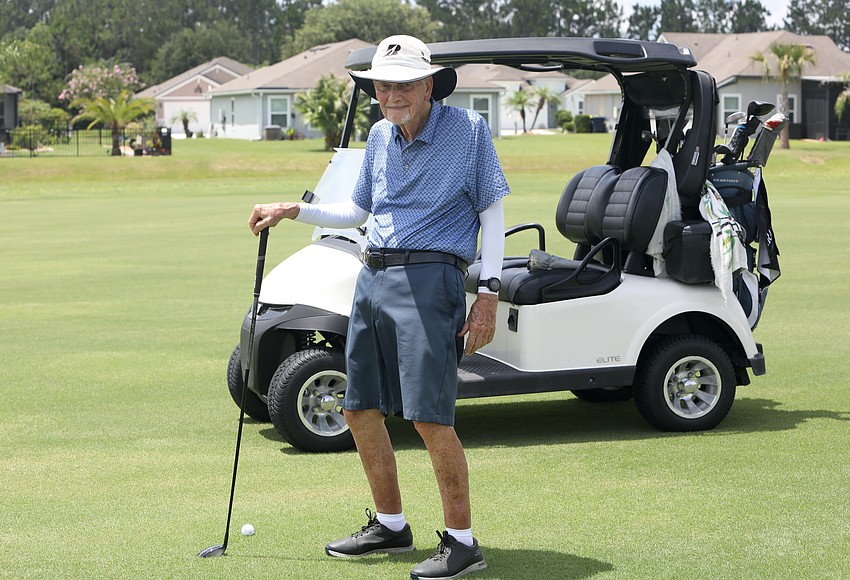 Nanagenarian Don Gendron is a twice-a-week fixture at Grand Reserve Golf Club in Bunnell