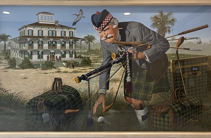 This painting by Frank Hopper can be seen in City Hall.