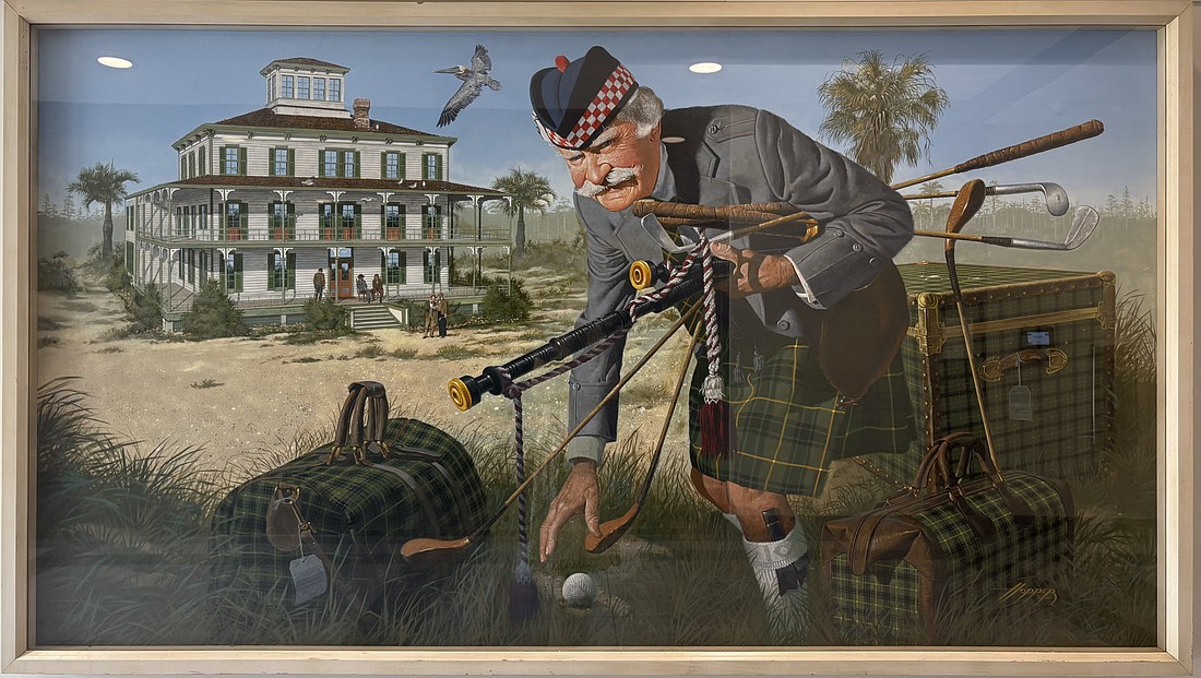 This painting by Frank Hopper can be seen in City Hall.